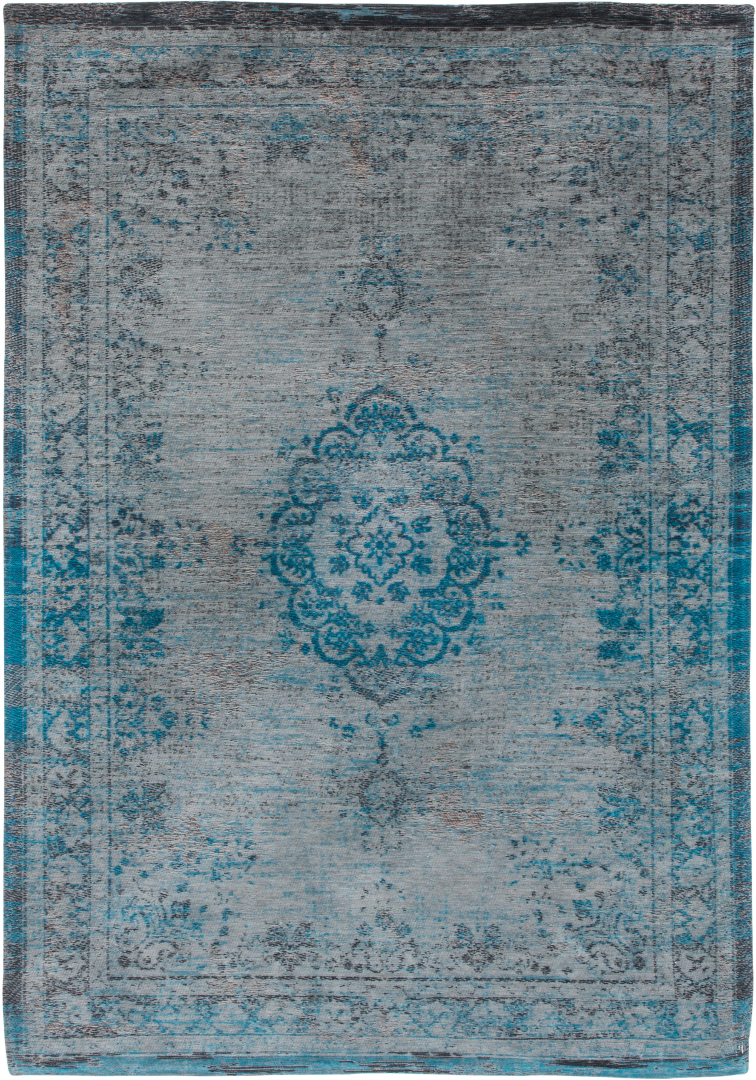 Louis de Poortere Fading World Medallion Grey Turquoise 8255