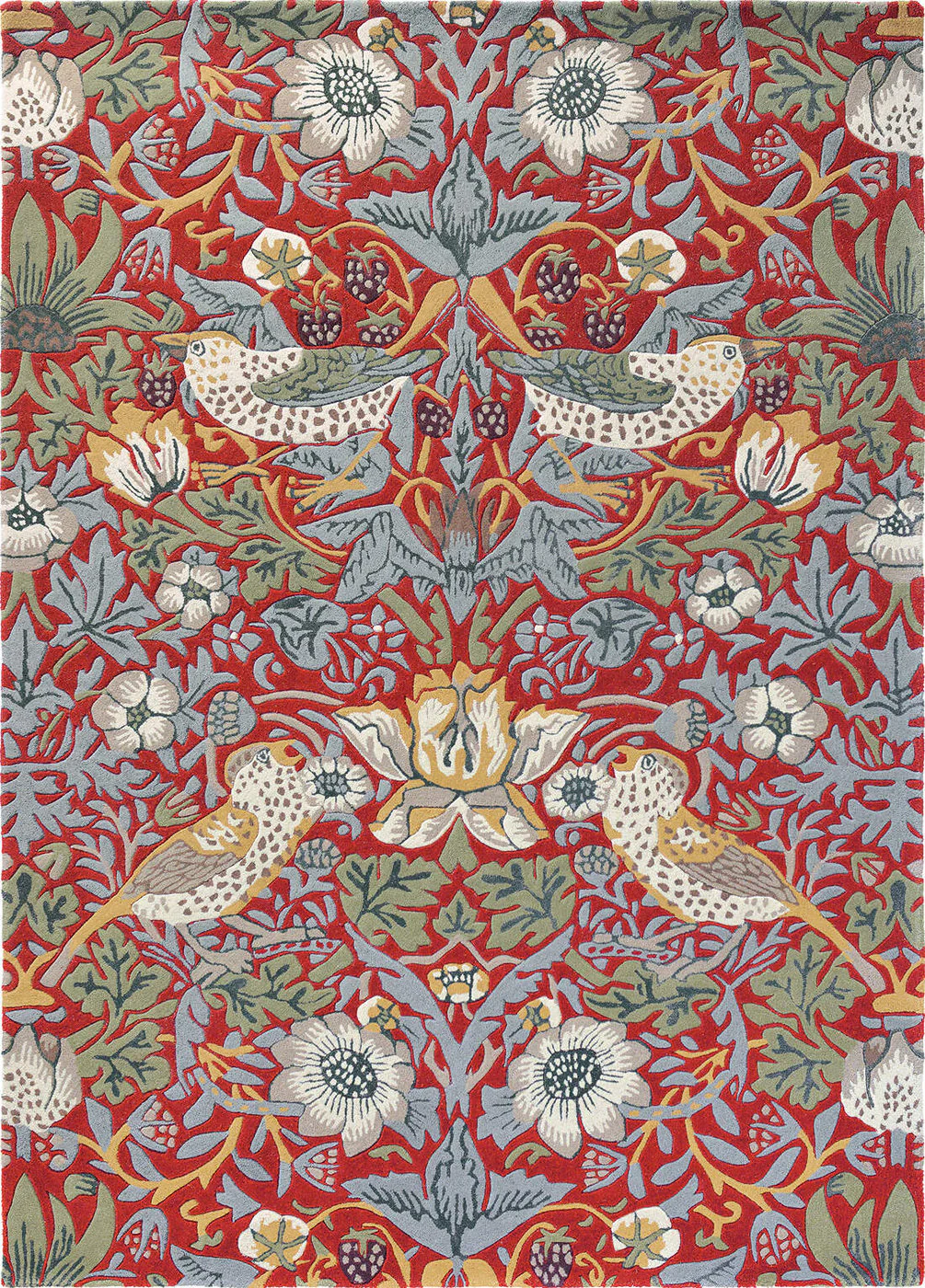 Morris & Co Strawberry Thief Crimson 27700